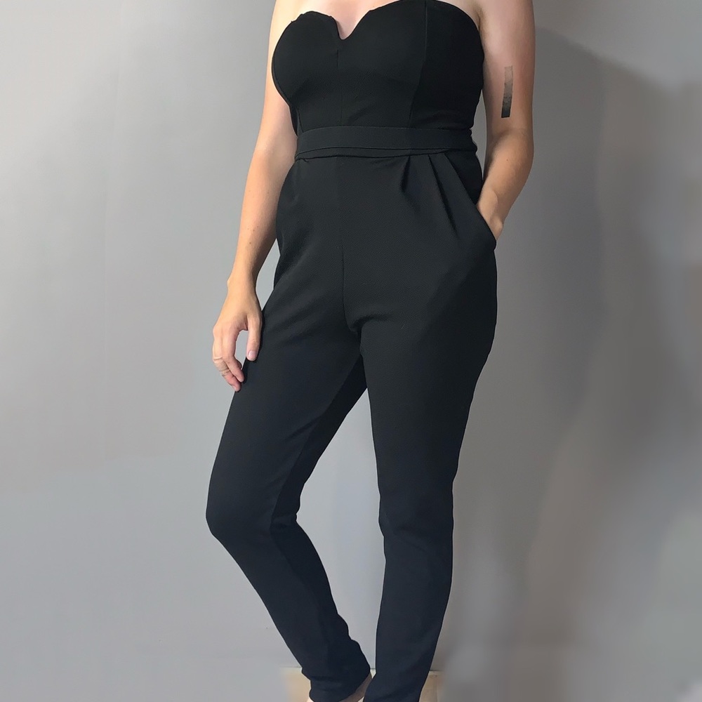 Black Strapless Jumpsuit